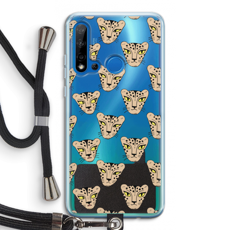 Tijger: Huawei P20 Lite (2019) Transparant Hoesje met koord