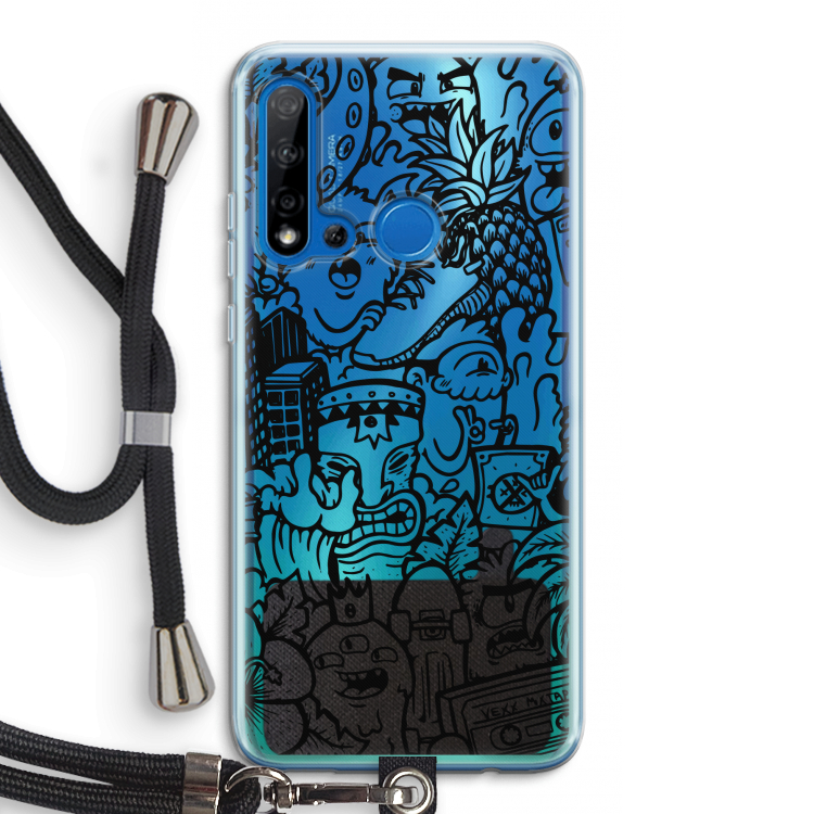 Vexx Black Mixtape: Huawei P20 Lite (2019) Transparant Hoesje met koord