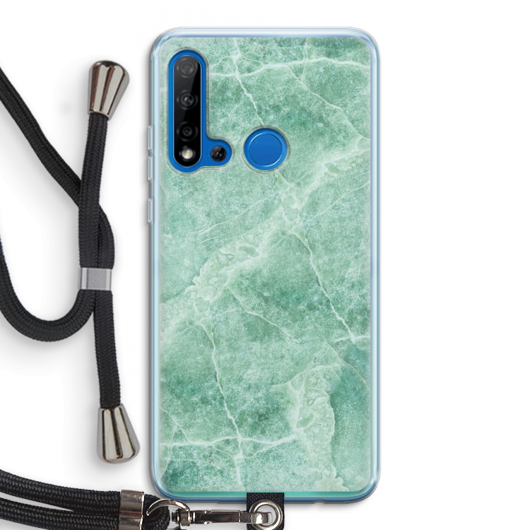 Groen marmer: Huawei P20 Lite (2019) Transparant Hoesje met koord