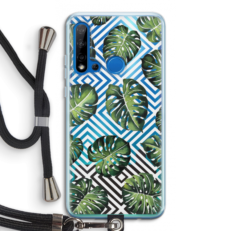 Geometrische jungle: Huawei P20 Lite (2019) Transparant Hoesje met koord