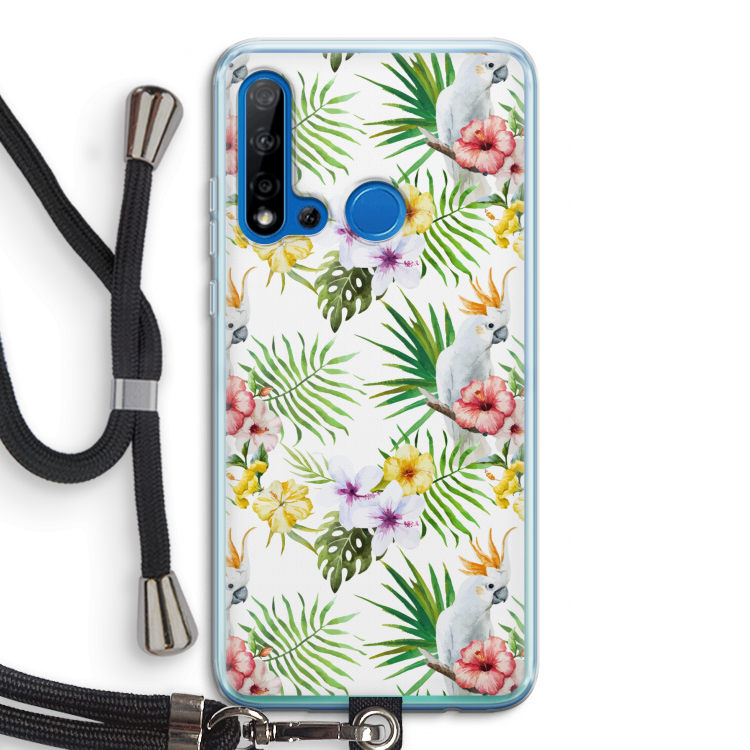Gele kuif: Huawei P20 Lite (2019) Transparant Hoesje met koord