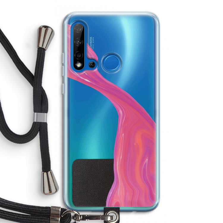 Paarse stroom: Huawei P20 Lite (2019) Transparant Hoesje met koord