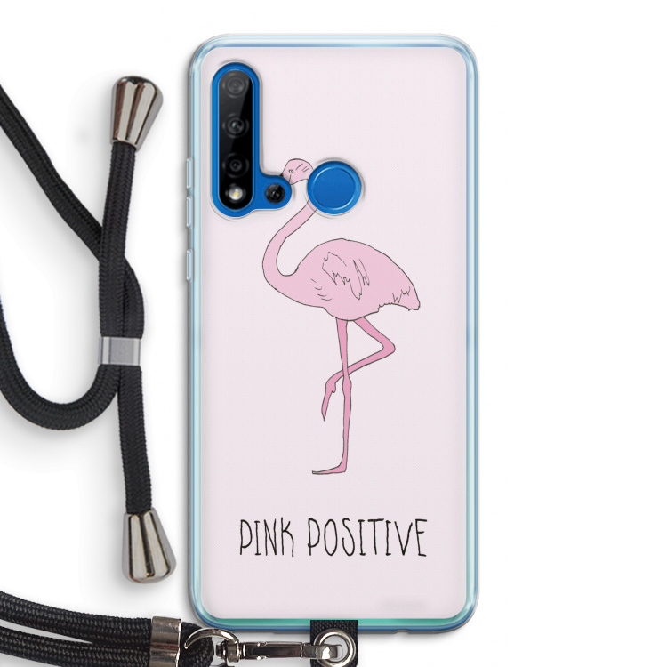 Pink positive: Huawei P20 Lite (2019) Transparant Hoesje met koord