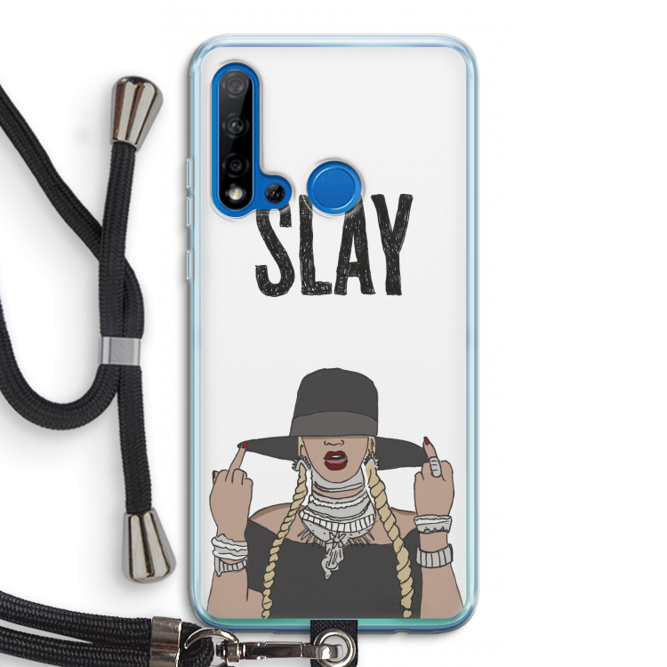 Slay All Day: Huawei P20 Lite (2019) Transparant Hoesje met koord