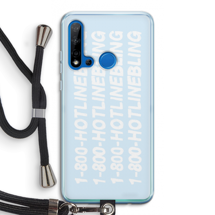 Hotline bling blue: Huawei P20 Lite (2019) Transparant Hoesje met koord