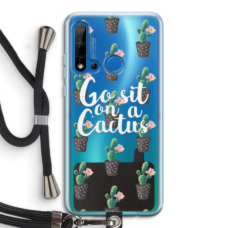 Cactus quote: Huawei P20 Lite (2019) Transparant Hoesje met koord