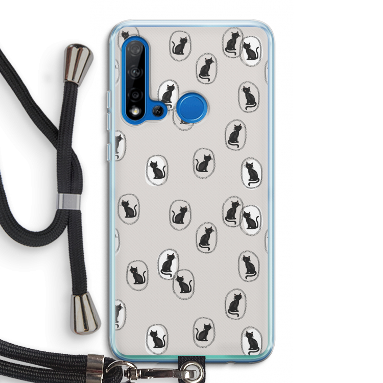 Miauw: Huawei P20 Lite (2019) Transparant Hoesje met koord