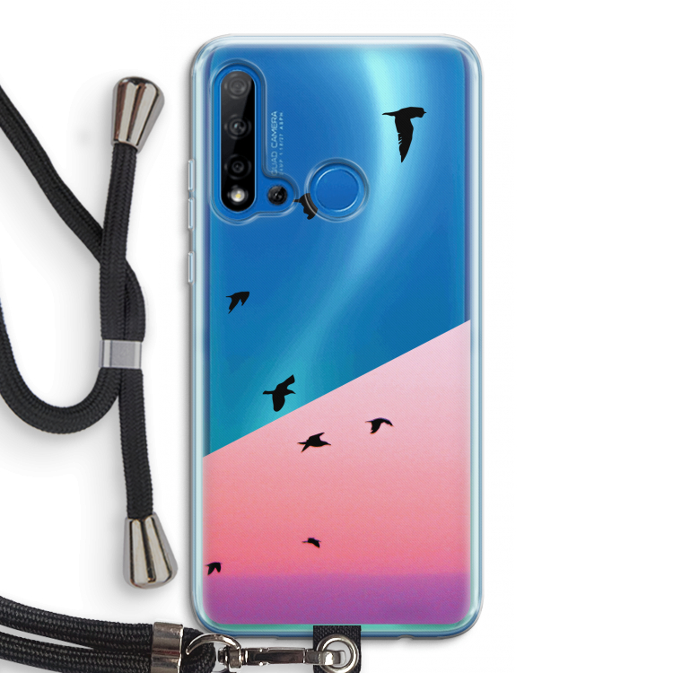 Fly away: Huawei P20 Lite (2019) Transparant Hoesje met koord