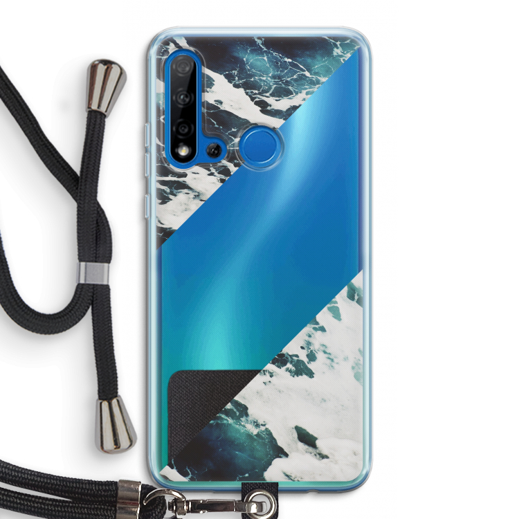 Golven: Huawei P20 Lite (2019) Transparant Hoesje met koord