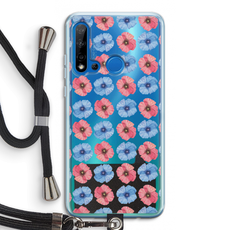 Klaproosjes: Huawei P20 Lite (2019) Transparant Hoesje met koord