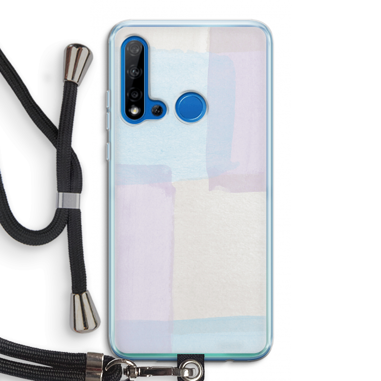 Square pastel: Huawei P20 Lite (2019) Transparant Hoesje met koord