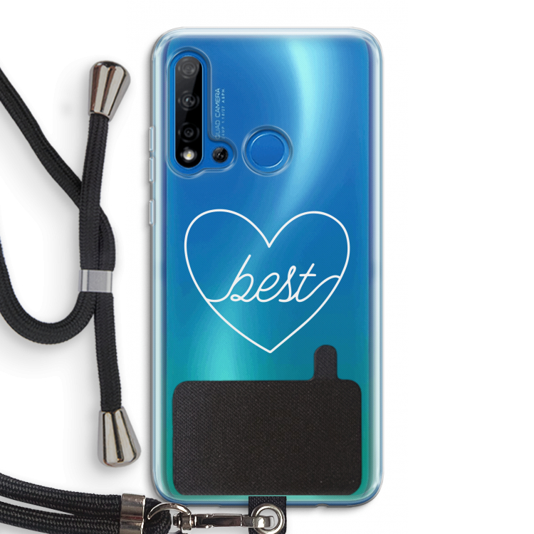 Best heart pastel: Huawei P20 Lite (2019) Transparant Hoesje met koord