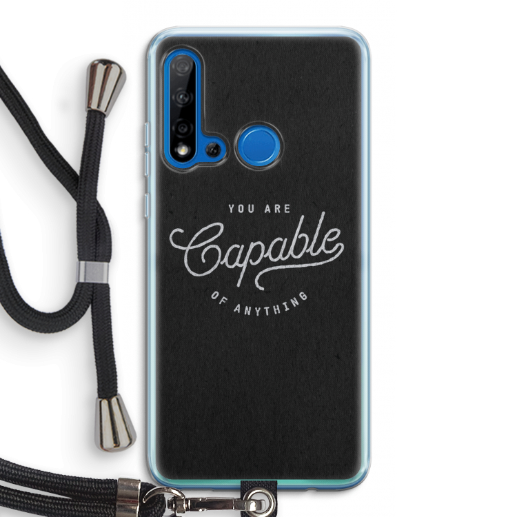 Capable: Huawei P20 Lite (2019) Transparant Hoesje met koord