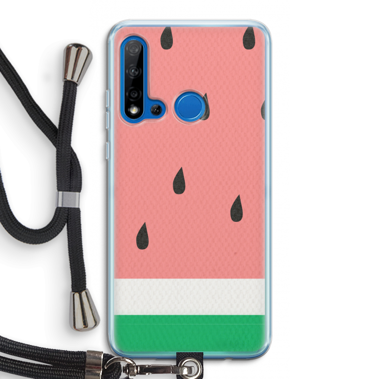 Watermeloen: Huawei P20 Lite (2019) Transparant Hoesje met koord