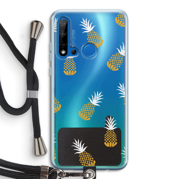 Ananasjes: Huawei P20 Lite (2019) Transparant Hoesje met koord