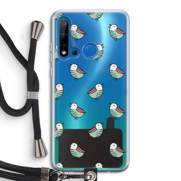 Vogeltjes: Huawei P20 Lite (2019) Transparant Hoesje met koord