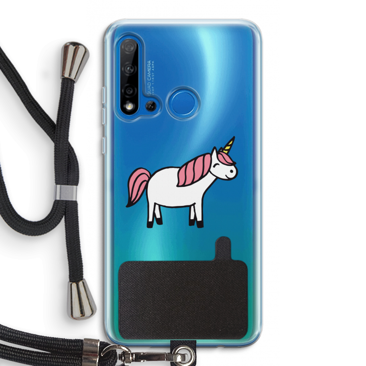 Eenhoorn: Huawei P20 Lite (2019) Transparant Hoesje met koord
