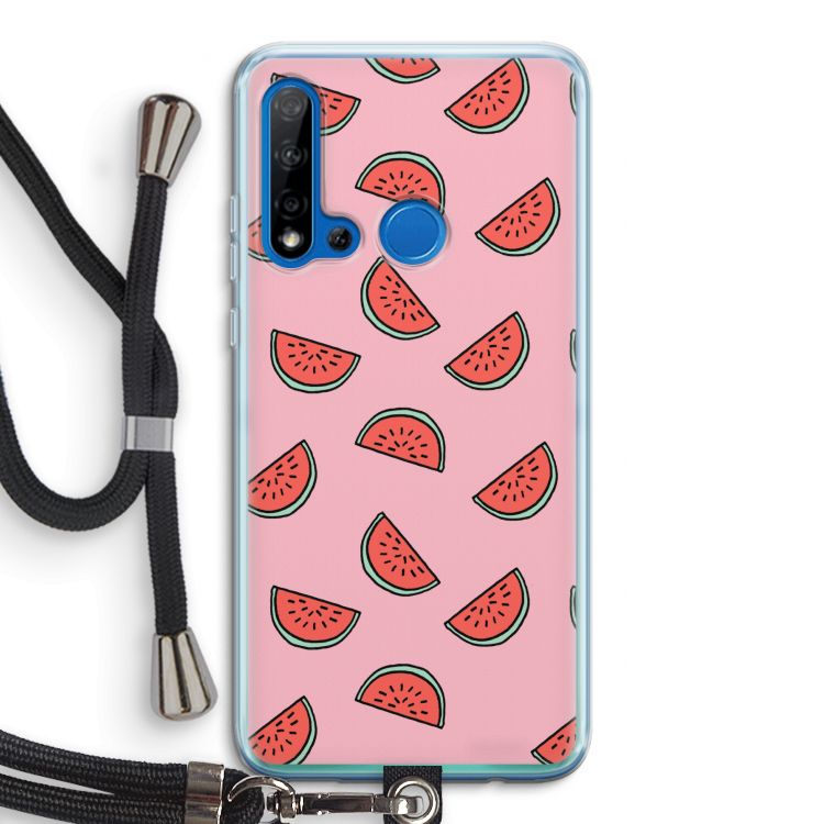 Watermeloen: Huawei P20 Lite (2019) Transparant Hoesje met koord
