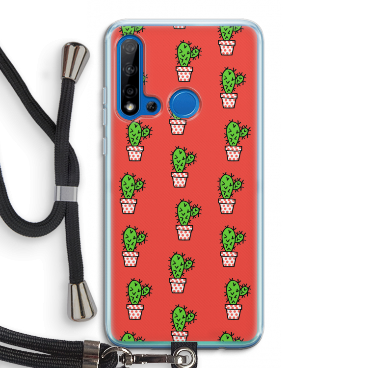 Mini cactus: Huawei P20 Lite (2019) Transparant Hoesje met koord