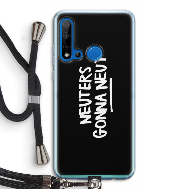 Neuters (zwart): Huawei P20 Lite (2019) Transparant Hoesje met koord