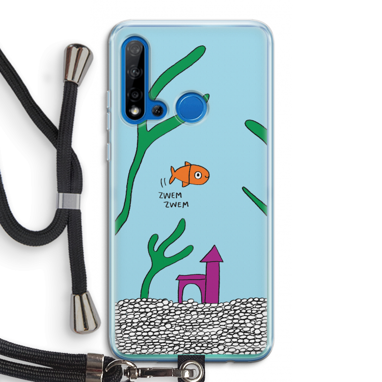 Aquarium: Huawei P20 Lite (2019) Transparant Hoesje met koord