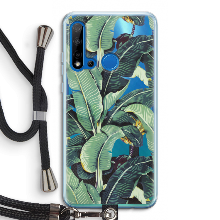 Bananenbladeren: Huawei P20 Lite (2019) Transparant Hoesje met koord