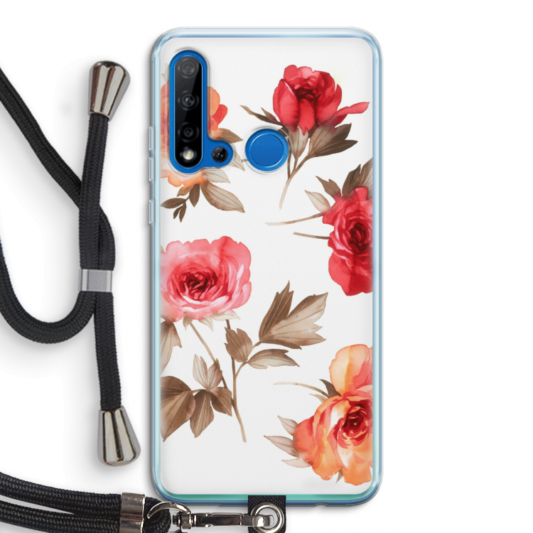 Roosjes: Huawei P20 Lite (2019) Transparant Hoesje met koord