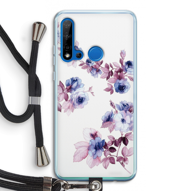 Waterverf bloemen: Huawei P20 Lite (2019) Transparant Hoesje met koord