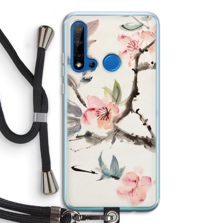 Japanse bloemen: Huawei P20 Lite (2019) Transparant Hoesje met koord