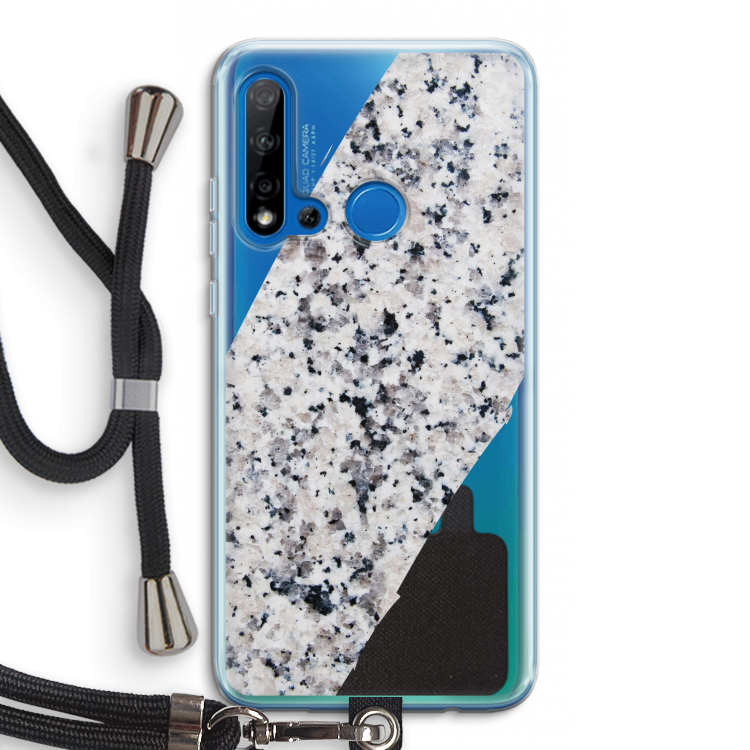 Gespikkelde marmer: Huawei P20 Lite (2019) Transparant Hoesje met koord