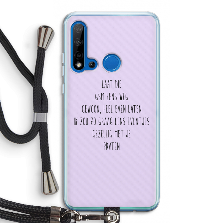 GSM: Huawei P20 Lite (2019) Transparant Hoesje met koord