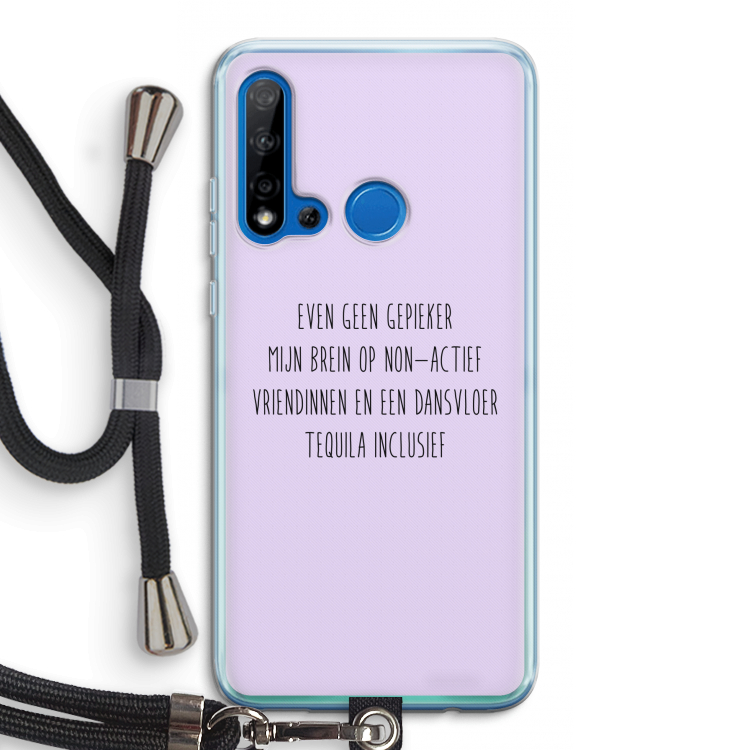 Tequila: Huawei P20 Lite (2019) Transparant Hoesje met koord
