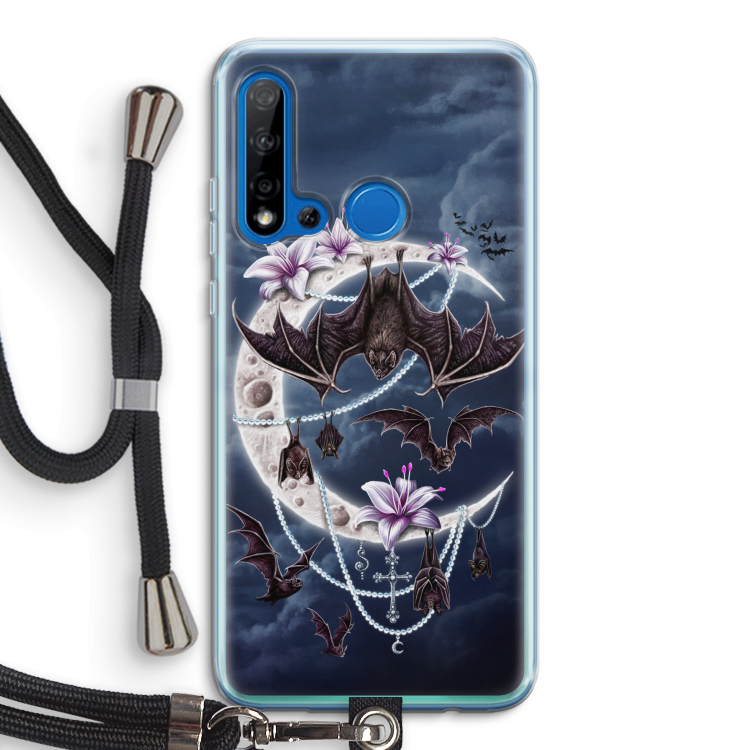 Vleermuizen Maan: Huawei P20 Lite (2019) Transparant Hoesje met koord