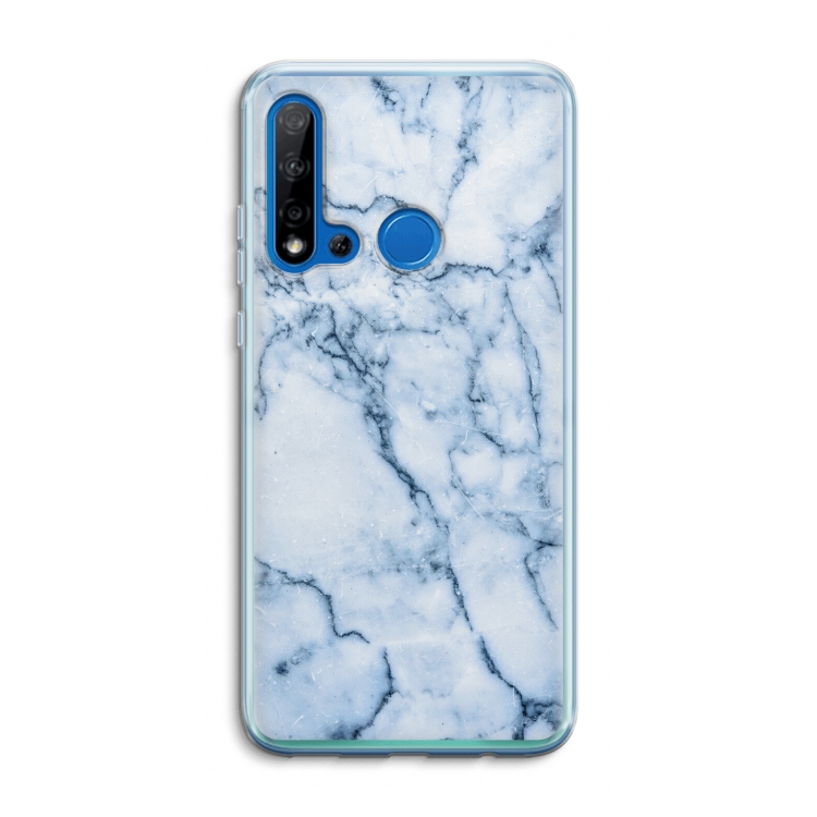 Blauw marmer: Huawei P20 Lite (2019) Transparant Hoesje