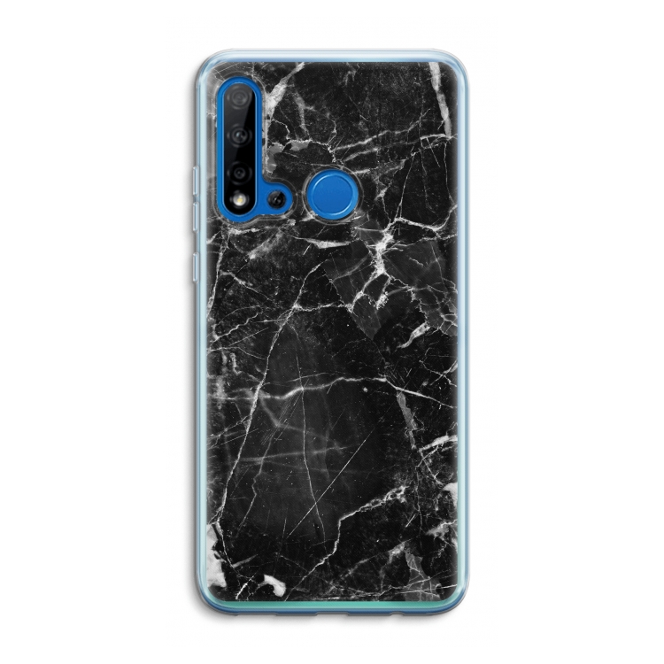 Zwart Marmer 2: Huawei P20 Lite (2019) Transparant Hoesje