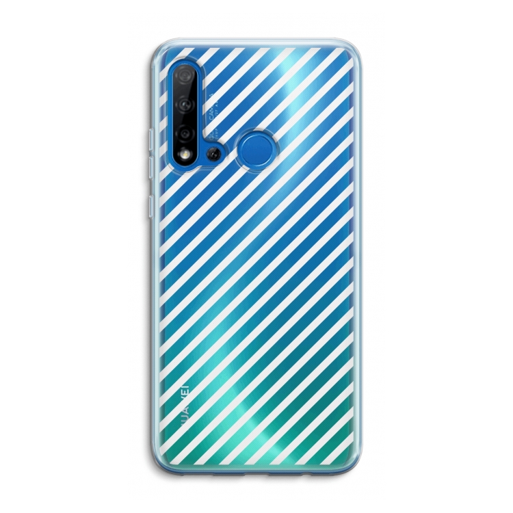 Strepen zwart-wit: Huawei P20 Lite (2019) Transparant Hoesje