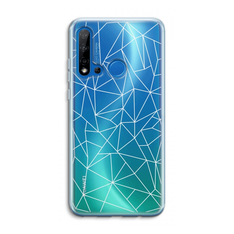 Geometrische lijnen wit: Huawei P20 Lite (2019) Transparant Hoesje