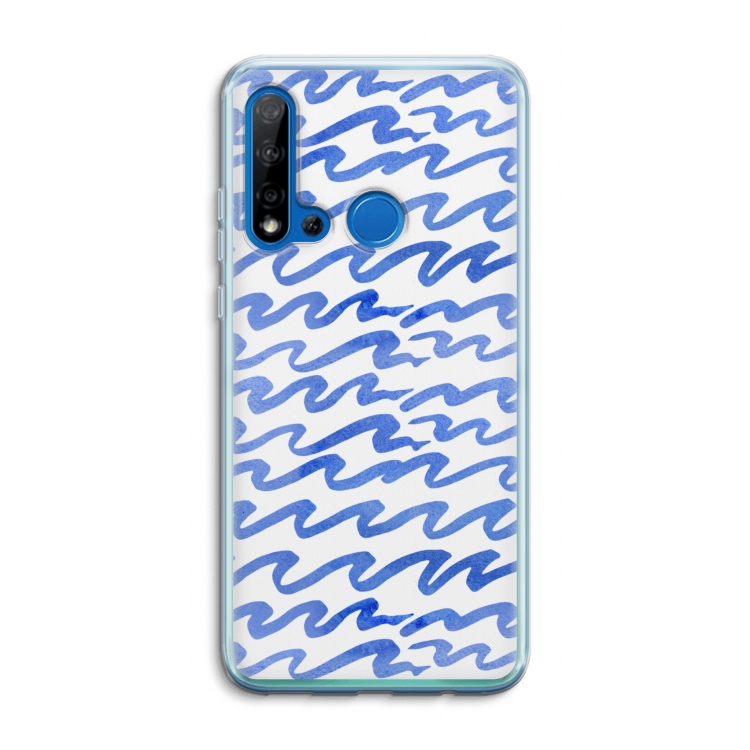 Blauwe golven: Huawei P20 Lite (2019) Transparant Hoesje