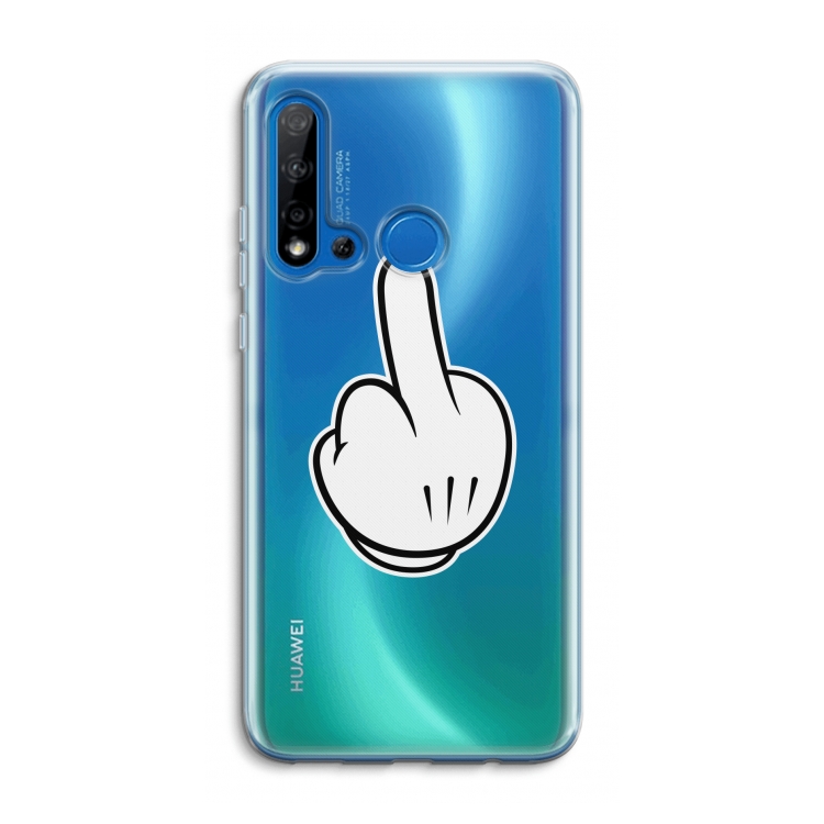 Middle finger white: Huawei P20 Lite (2019) Transparant Hoesje