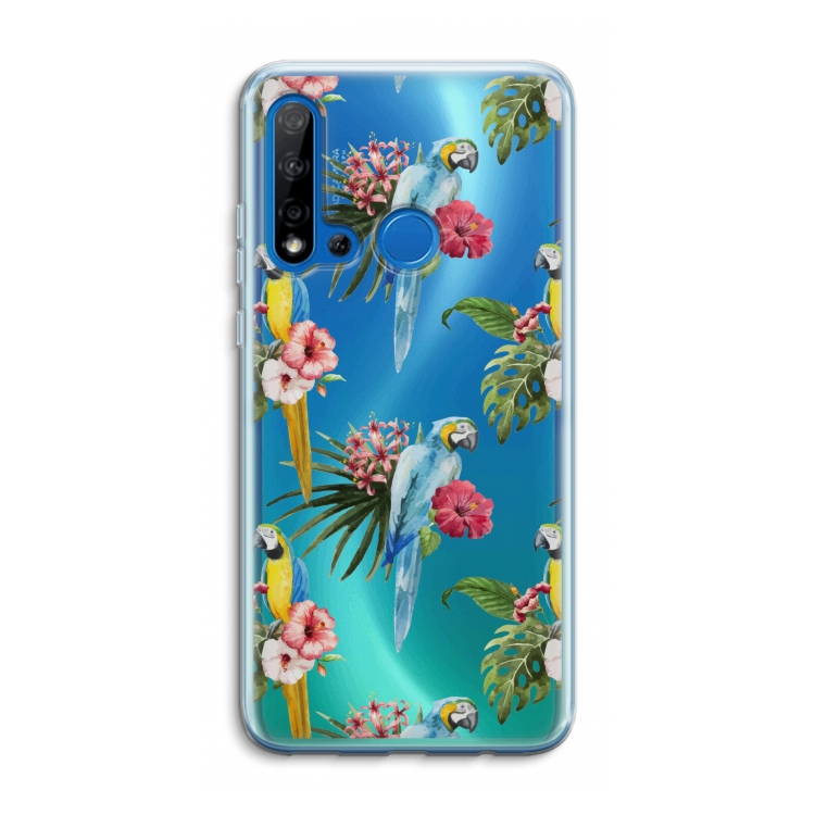 Kleurrijke papegaaien: Huawei P20 Lite (2019) Transparant Hoesje