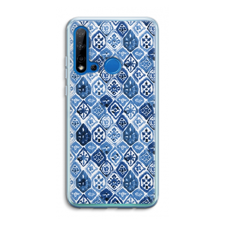 Blauw motief: Huawei P20 Lite (2019) Transparant Hoesje