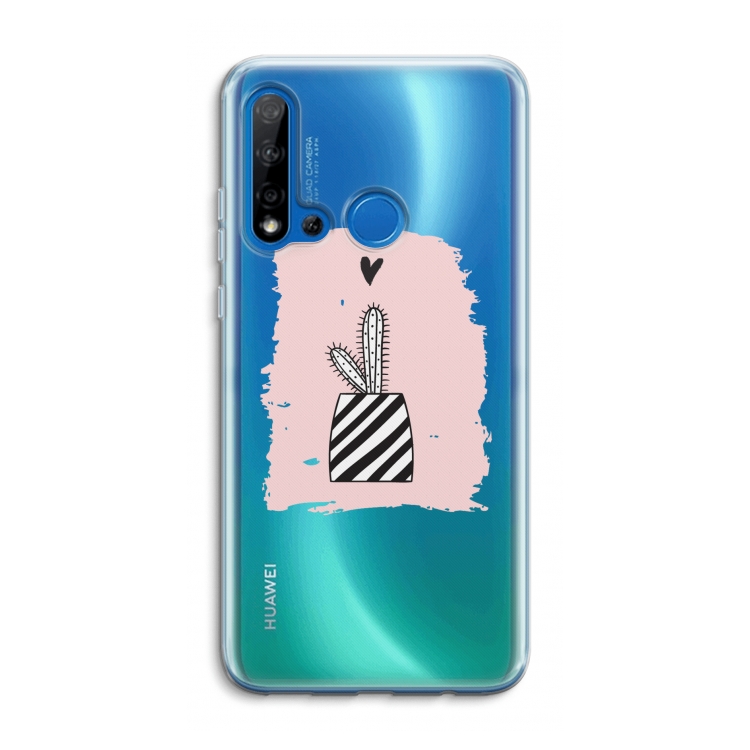 Zwart-wit cactus: Huawei P20 Lite (2019) Transparant Hoesje