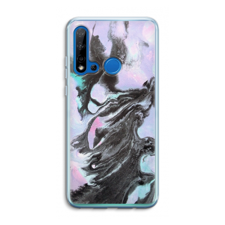 Pastel zwart: Huawei P20 Lite (2019) Transparant Hoesje