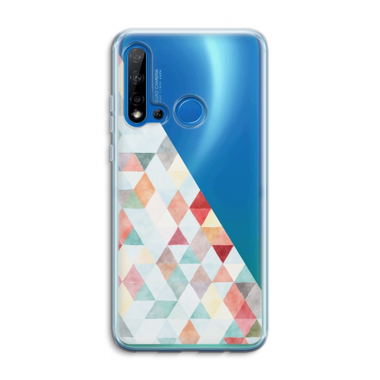 Gekleurde driehoekjes pastel: Huawei P20 Lite (2019) Transparant Hoesje