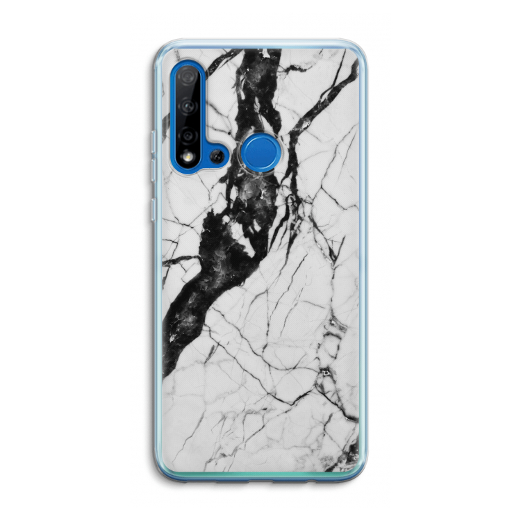 Witte marmer 2: Huawei P20 Lite (2019) Transparant Hoesje