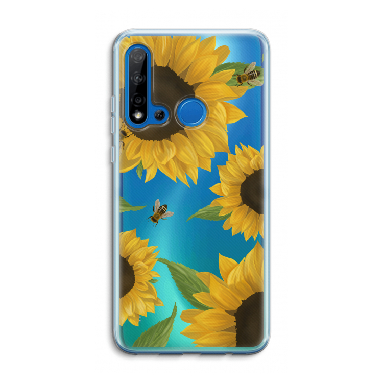 Sunflower and bees: Huawei P20 Lite (2019) Transparant Hoesje