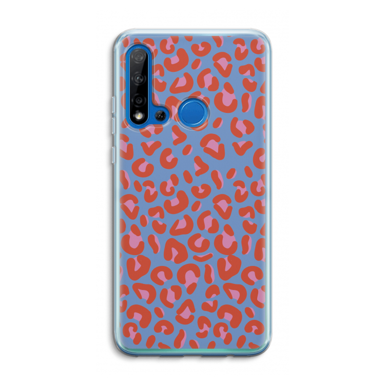 Leopard blue: Huawei P20 Lite (2019) Transparant Hoesje