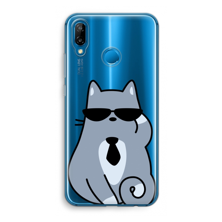 Cool cat: Huawei P20 Lite Transparant Hoesje