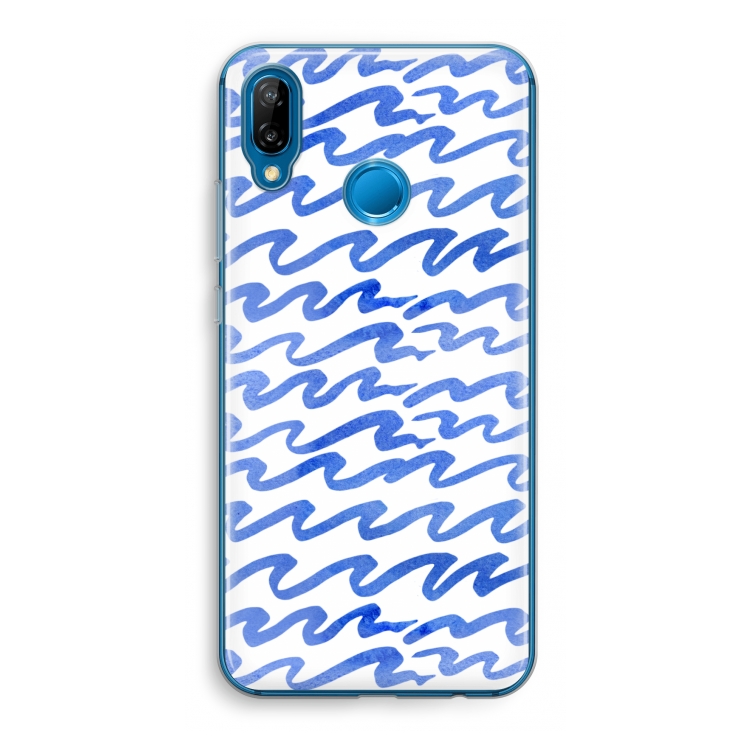 Blauwe golven: Huawei P20 Lite Transparant Hoesje