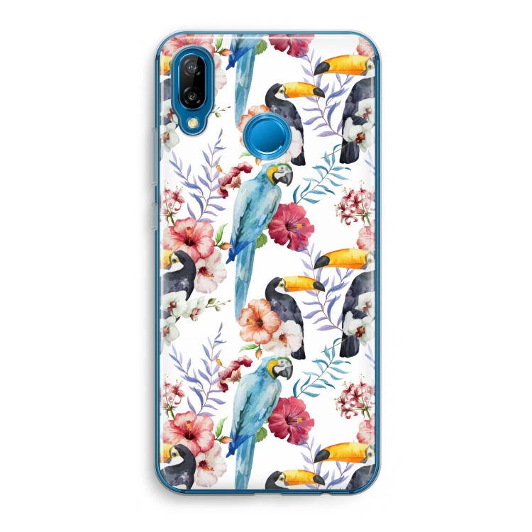 Bloemen tukan: Huawei P20 Lite Transparant Hoesje